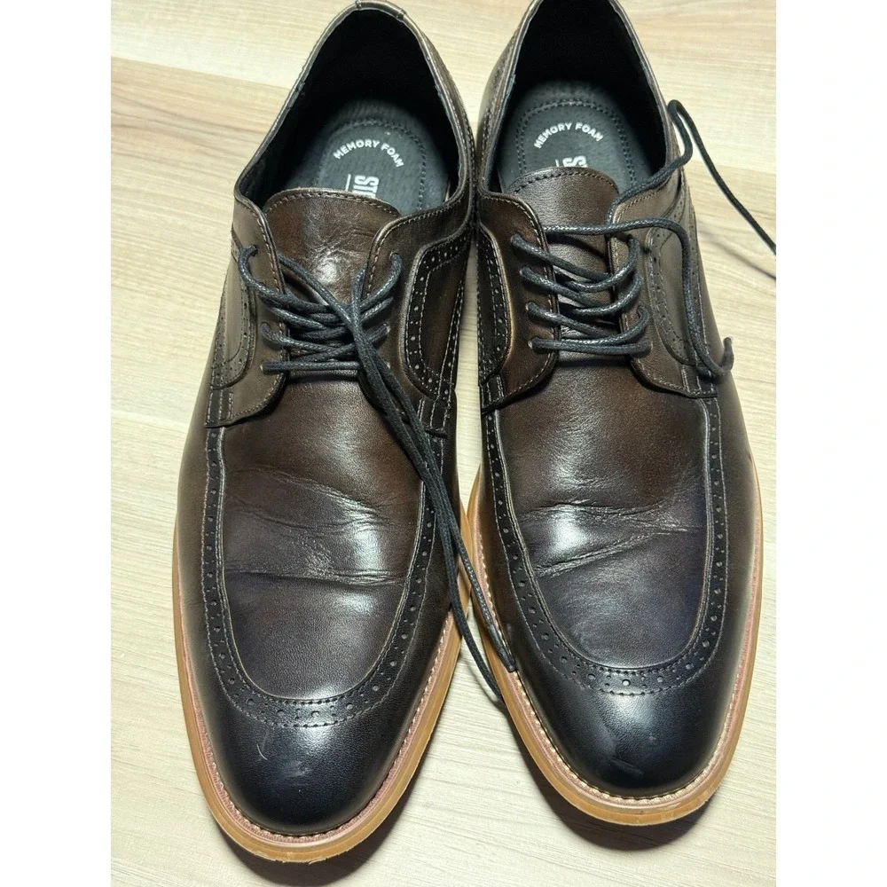 Stacy Adams‎ Oxford Shoes Mens 11M Brown Leather Wingtip 25078-011 Dress Brogue